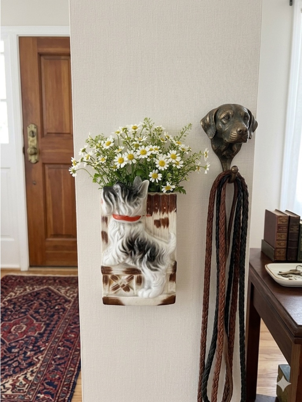 Scottie Dog Wall Pocket Midcentury Vase Terrier Kitschy Cottage Country